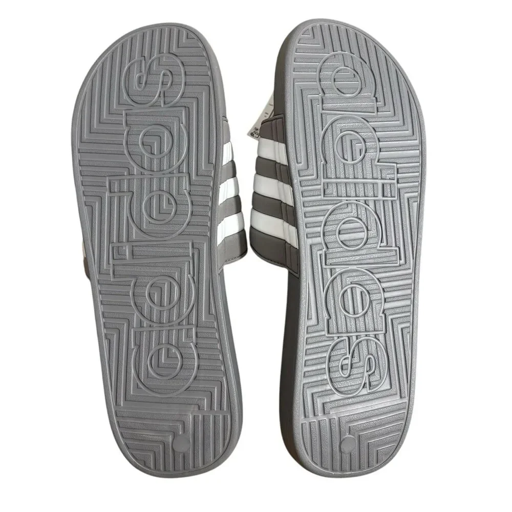 Adidas Adissage Slides Men’s Sz 18 Gray Sandals Athletic NEW